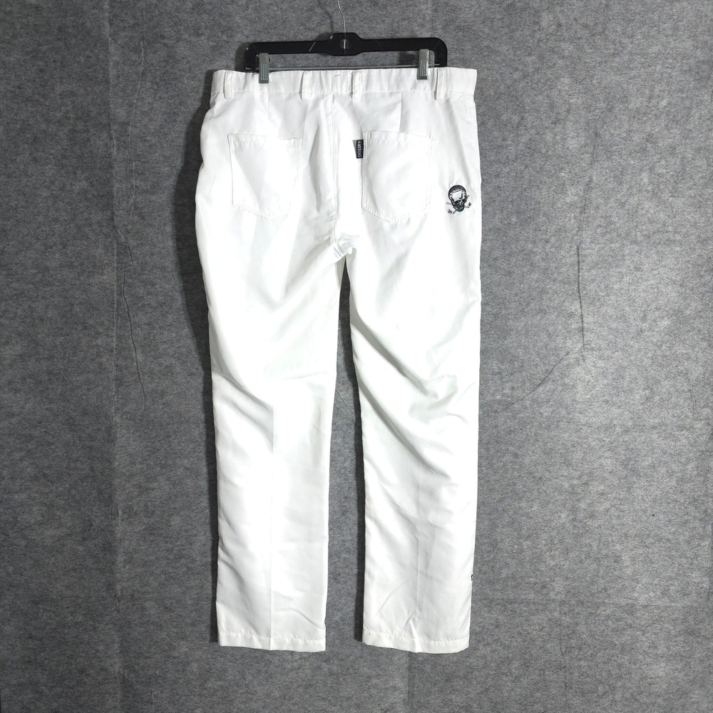 Tattoo Golf Performance Mens White Cotton Flat Front Golf Pants Size 34x32 - Picture 2 of 12